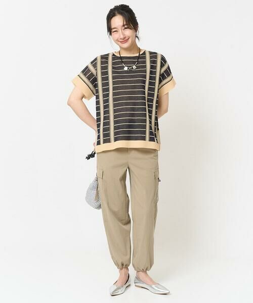 GEORGES RECH / ジョルジュ・レッシュ ニット・セーター | ジャガードストライプ幾何柄シアーニット | 詳細12