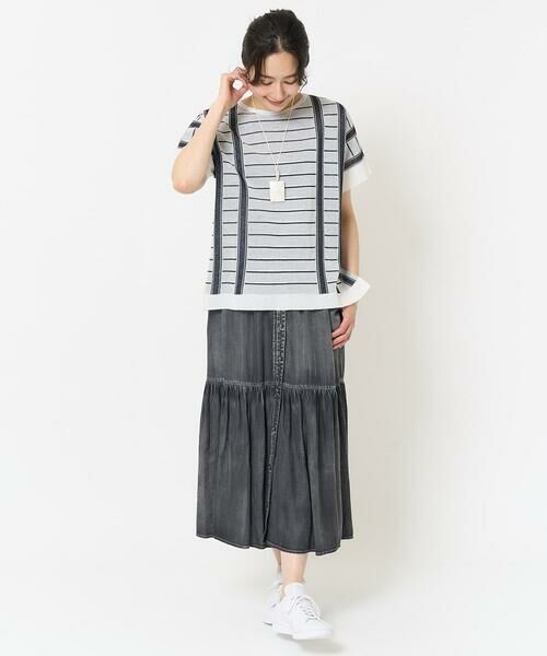 GEORGES RECH / ジョルジュ・レッシュ ニット・セーター | ジャガードストライプ幾何柄シアーニット | 詳細14