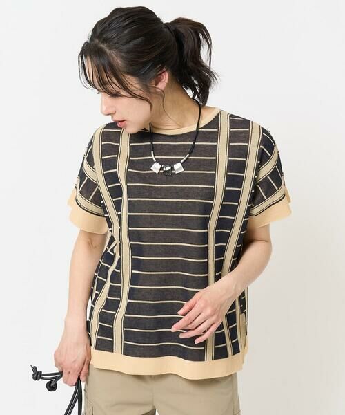 GEORGES RECH / ジョルジュ・レッシュ ニット・セーター | ジャガードストライプ幾何柄シアーニット | 詳細2