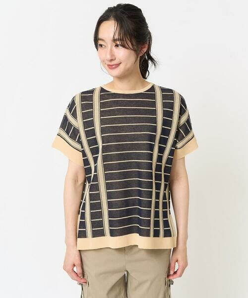 GEORGES RECH / ジョルジュ・レッシュ ニット・セーター | ジャガードストライプ幾何柄シアーニット | 詳細3