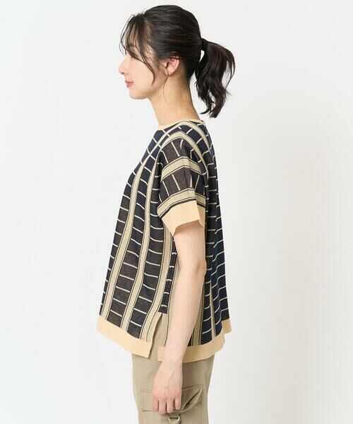 GEORGES RECH / ジョルジュ・レッシュ ニット・セーター | ジャガードストライプ幾何柄シアーニット | 詳細4