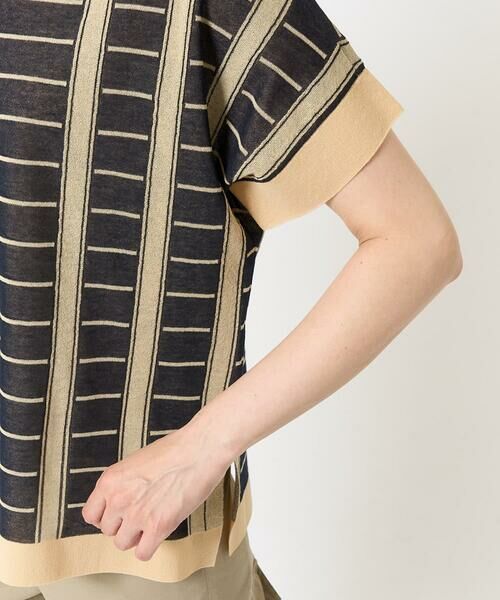 GEORGES RECH / ジョルジュ・レッシュ ニット・セーター | ジャガードストライプ幾何柄シアーニット | 詳細7