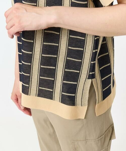 GEORGES RECH / ジョルジュ・レッシュ ニット・セーター | ジャガードストライプ幾何柄シアーニット | 詳細8