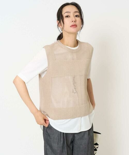 GEORGES RECH / ジョルジュ・レッシュ ベスト | [新色追加]バックスリットメッシュニットベスト | 詳細1