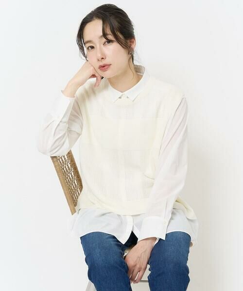 GEORGES RECH / ジョルジュ・レッシュ ベスト | [新色追加]バックスリットメッシュニットベスト | 詳細3