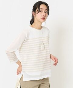 GEORGES RECH / ジョルジュ・レッシュ ニット・セーター | [吸湿速乾]シアーボーダーボートネックラメニット