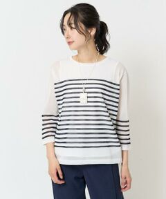 GEORGES RECH / ジョルジュ・レッシュ ニット・セーター | [吸湿速乾]シアーボーダーボートネックラメニット