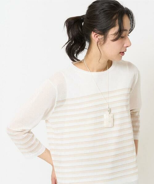 GEORGES RECH / ジョルジュ・レッシュ ニット・セーター | [吸湿速乾]シアーボーダーボートネックラメニット | 詳細2