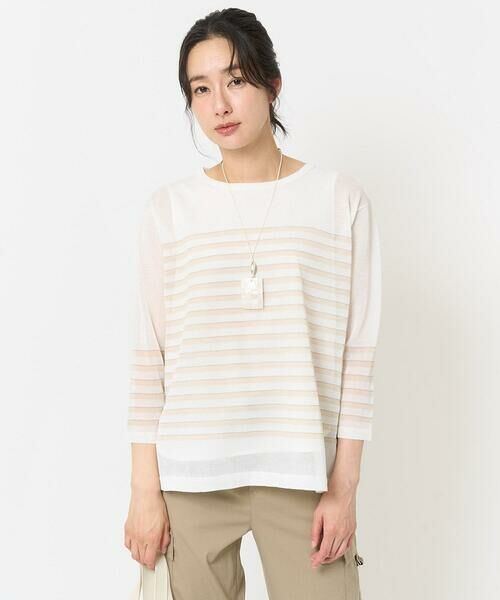 GEORGES RECH / ジョルジュ・レッシュ ニット・セーター | [吸湿速乾]シアーボーダーボートネックラメニット | 詳細3