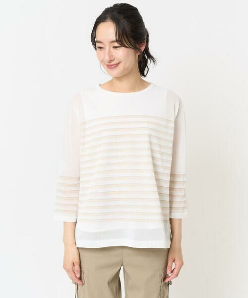 GEORGES RECH / ジョルジュ・レッシュ ニット・セーター | [吸湿速乾]シアーボーダーボートネックラメニット | 詳細4