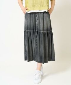 GEORGES RECH / ジョルジュ・レッシュ ロング・マキシ丈スカート | ライトデニムティアードスカート