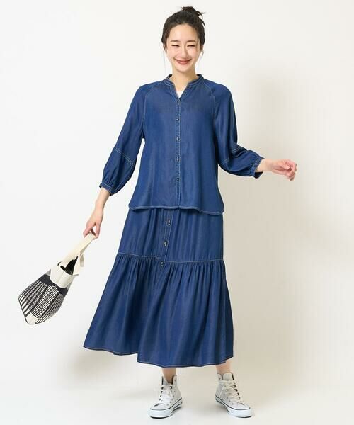 GEORGES RECH / ジョルジュ・レッシュ ロング・マキシ丈スカート | ライトデニムティアードスカート | 詳細11