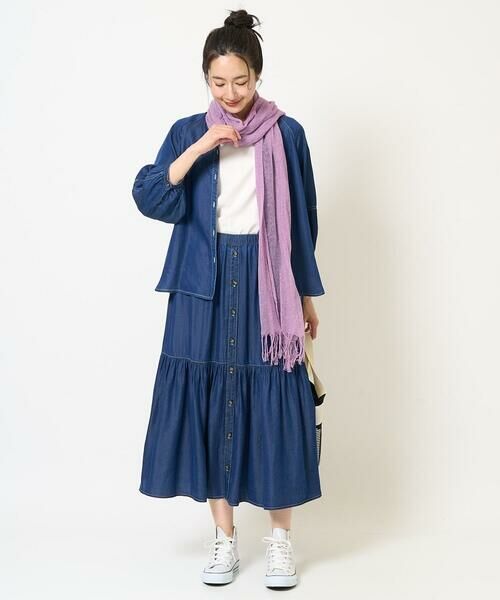 GEORGES RECH / ジョルジュ・レッシュ ロング・マキシ丈スカート | ライトデニムティアードスカート | 詳細12