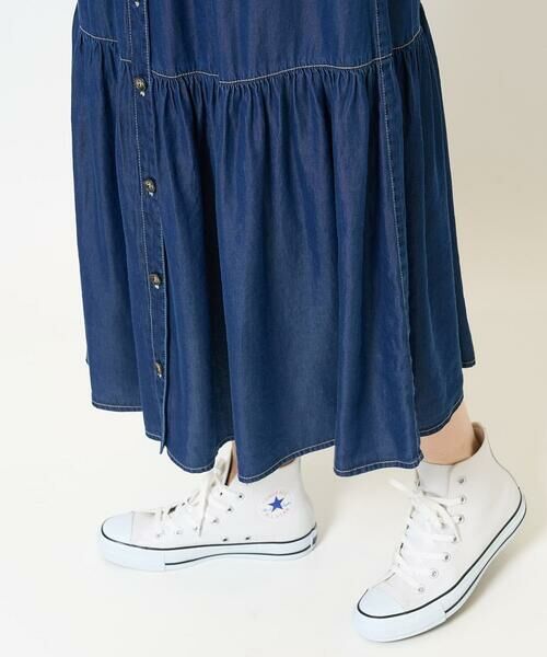 GEORGES RECH / ジョルジュ・レッシュ ロング・マキシ丈スカート | ライトデニムティアードスカート | 詳細7