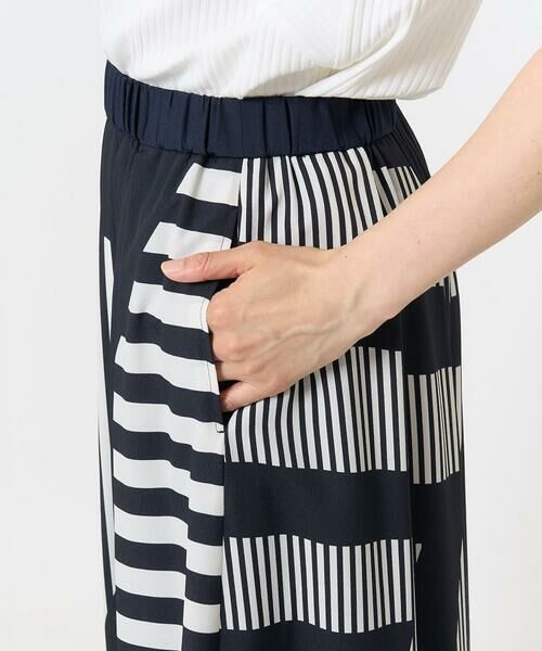 GEORGES RECH / ジョルジュ・レッシュ ロング・マキシ丈スカート | 幾何プリントタックフレアスカート | 詳細6