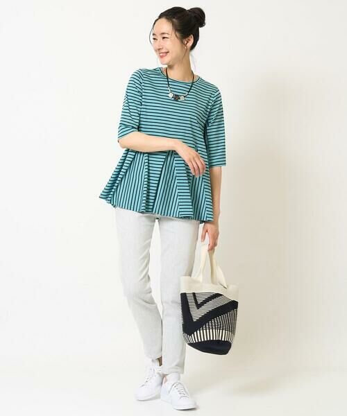 GEORGES RECH / ジョルジュ・レッシュ カットソー | [日本製]ボーダーペプラム5分袖カットソー | 詳細13
