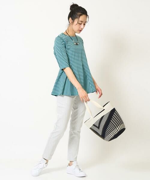 GEORGES RECH / ジョルジュ・レッシュ カットソー | [日本製]ボーダーペプラム5分袖カットソー | 詳細14