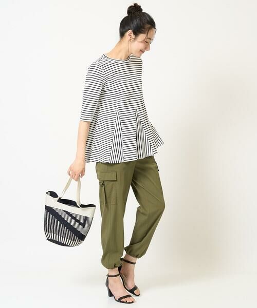 GEORGES RECH / ジョルジュ・レッシュ カットソー | [日本製]ボーダーペプラム5分袖カットソー | 詳細16