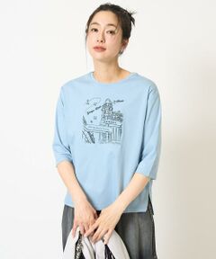 GEORGES RECH / ジョルジュ・レッシュ カットソー | [接触冷感]ドライコットンイラスト刺繍カットソー