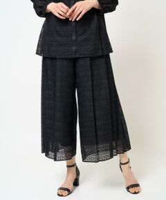 GEORGES RECH / ジョルジュ・レッシュ その他パンツ | 幾何ボーダーレースプリーツワイドパンツ