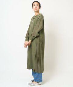 GEORGES RECH / ジョルジュ・レッシュ ロング・マキシ丈ワンピース | ブライトダンボールサイドプリーツワンピース