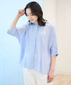 GEORGES RECH / ジョルジュ・レッシュ シャツ・ブラウス | [日本製]バンドカラードルマンスリーブブラウス