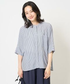 GEORGES RECH / ジョルジュ・レッシュ シャツ・ブラウス | [日本製]バンドカラードルマンスリーブブラウス