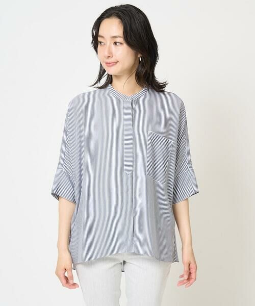 GEORGES RECH / ジョルジュ・レッシュ シャツ・ブラウス | [日本製]バンドカラードルマンスリーブブラウス | 詳細7