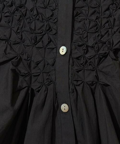 GEORGES RECH / ジョルジュ・レッシュ シャツ・ブラウス | バンドカラーハンドスモッキング7分袖ブラウス | 詳細11