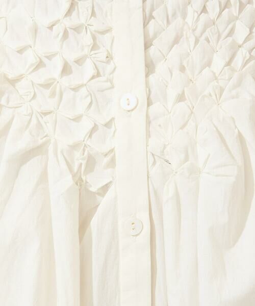 GEORGES RECH / ジョルジュ・レッシュ シャツ・ブラウス | バンドカラーハンドスモッキング7分袖ブラウス | 詳細12