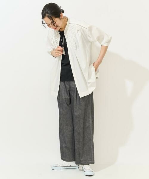 GEORGES RECH / ジョルジュ・レッシュ シャツ・ブラウス | バンドカラーハンドスモッキング7分袖ブラウス | 詳細18