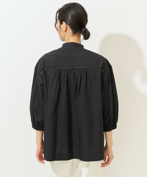 GEORGES RECH / ジョルジュ・レッシュ シャツ・ブラウス | バンドカラーハンドスモッキング7分袖ブラウス | 詳細7