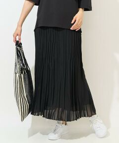 GEORGES RECH / ジョルジュ・レッシュ ロング・マキシ丈スカート | [日本製]シアーランダムプリーツスカート
