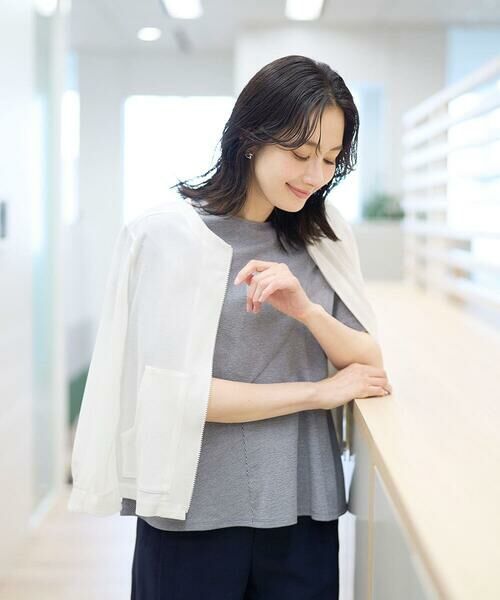 GEORGES RECH / ジョルジュ・レッシュ カットソー | ピケストライプジャージーフレアカットソー | 詳細2