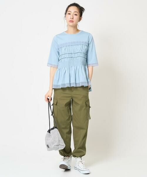 GEORGES RECH / ジョルジュ・レッシュ カットソー | [接触冷感]チュールビスチェ風5分袖カットソー | 詳細20