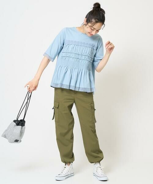 GEORGES RECH / ジョルジュ・レッシュ カットソー | [接触冷感]チュールビスチェ風5分袖カットソー | 詳細21