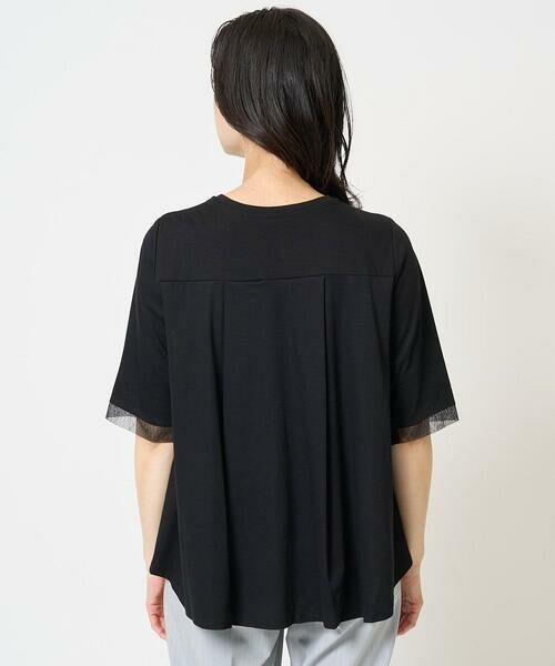 GEORGES RECH / ジョルジュ・レッシュ カットソー | [接触冷感]チュールビスチェ風5分袖カットソー | 詳細8