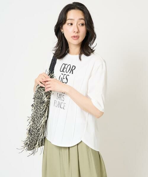 GEORGES RECH / ジョルジュ・レッシュ カットソー | ピンタックロゴカットソー | 詳細1