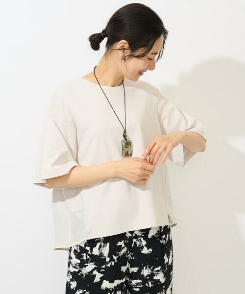 GEORGES RECH / ジョルジュ・レッシュ カットソー | [日本製/接触冷感]シアーコンビジャージープルオーバー | 詳細1