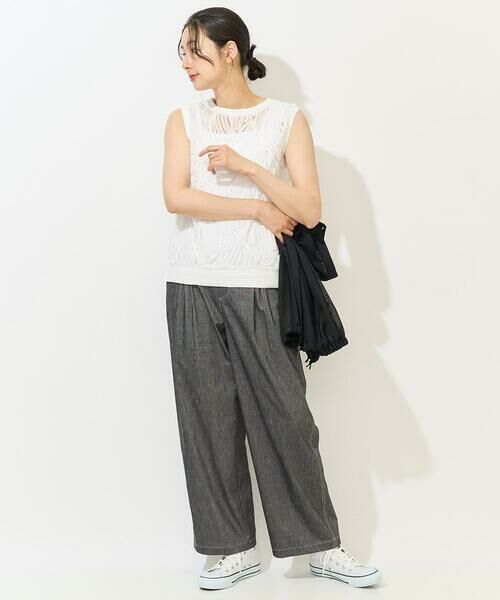 GEORGES RECH / ジョルジュ・レッシュ カットソー | [2点セット]チュールテープ刺繍タンク付きノースリーブプルオーバー | 詳細22