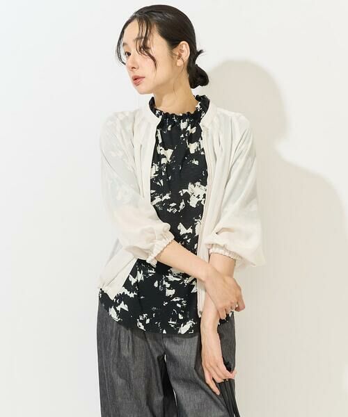 GEORGES RECH / ジョルジュ・レッシュ カットソー | [日本製]ギャザーハイネック5分袖カットソー | 詳細2