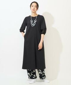 GEORGES RECH / ジョルジュ・レッシュ ロング・マキシ丈ワンピース | [日本製/接触冷感]ストレッチランタンスリーブナローワンピース