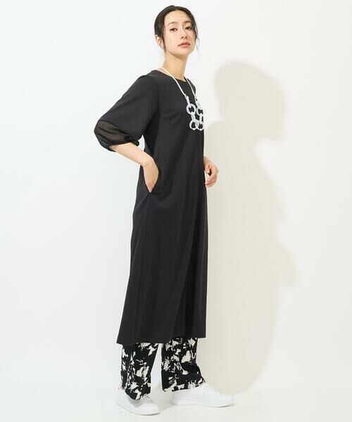 GEORGES RECH / ジョルジュ・レッシュ ロング・マキシ丈ワンピース | [日本製/接触冷感]ストレッチランタンスリーブナローワンピース | 詳細11