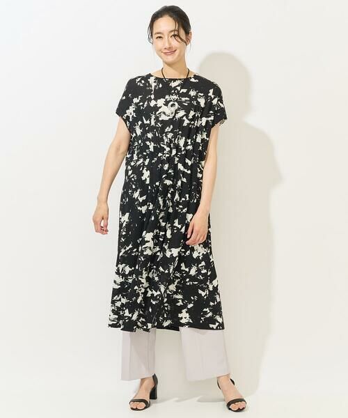 GEORGES RECH / ジョルジュ・レッシュ ロング・マキシ丈ワンピース | [日本製]ブラッシュパターンフレンチスリーブワンピース | 詳細5