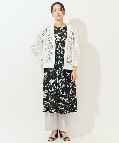 GEORGES RECH / ジョルジュ・レッシュ ロング・マキシ丈ワンピース | [日本製]ブラッシュパターンフレンチスリーブワンピース | 詳細7