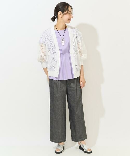 GEORGES RECH / ジョルジュ・レッシュ カーディガン・ボレロ | ナイロンチュールテープ刺繍カーディガン | 詳細16