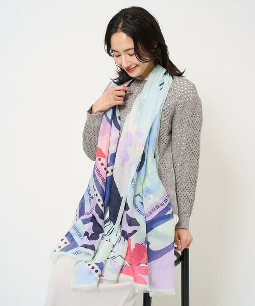 GEORGES RECH / ジョルジュ・レッシュ マフラー・ショール・スヌード・ストール | バードボタニカルシルク混ストール | 詳細1