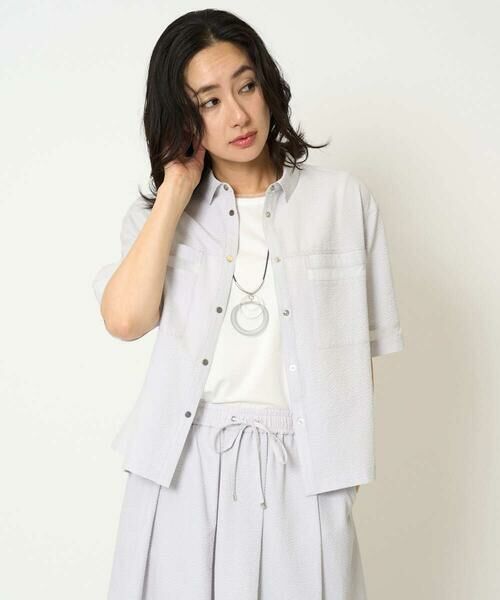 GEORGES RECH / ジョルジュ・レッシュ シャツ・ブラウス | [接触冷感/吸水速乾]サッカーシャドーギンガムシャツ | 詳細1