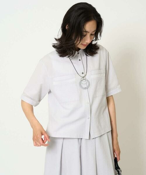 GEORGES RECH / ジョルジュ・レッシュ シャツ・ブラウス | [接触冷感/吸水速乾]サッカーシャドーギンガムシャツ | 詳細2