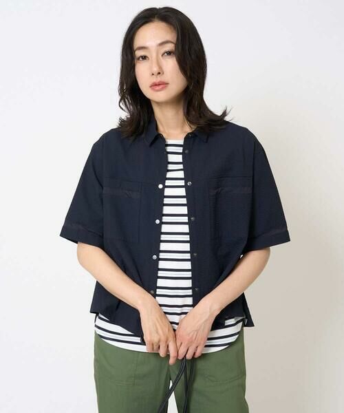 GEORGES RECH / ジョルジュ・レッシュ シャツ・ブラウス | [接触冷感/吸水速乾]サッカーシャドーギンガムシャツ | 詳細3